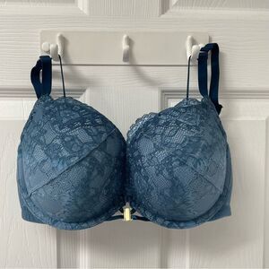 La Senza Sexy Push Up Bra 34D/32DD Blue Ombré Lace convertible racer back